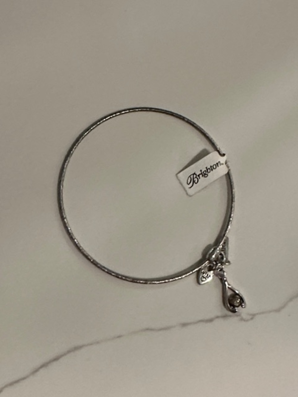 Brighton Silver Tone Charm Bangle with Dangling Accents